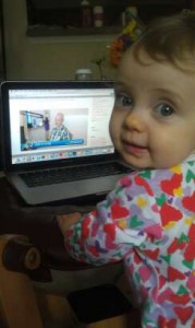 My grand daughter Clementine knows what to watch on the computer!