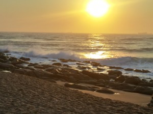 I took this shot while running alongside the ocean in Durban, South Africa at sunrise.