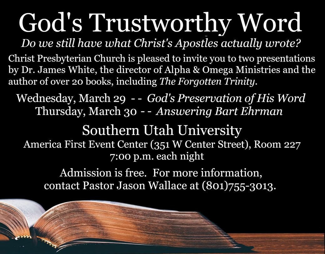 Road Trip Schedule God's Trustworthy Word Cedar City, Utah Alpha